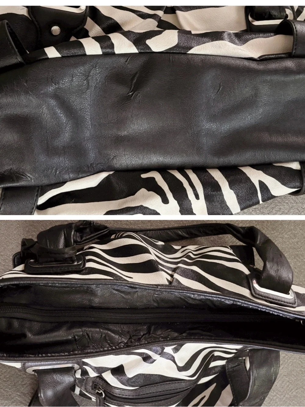 Mondani NY Zebra Print faux leather Tote Bag